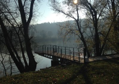 Aménagement paysager des berges du Rhône et du site du bac a traille Ampuis (69)